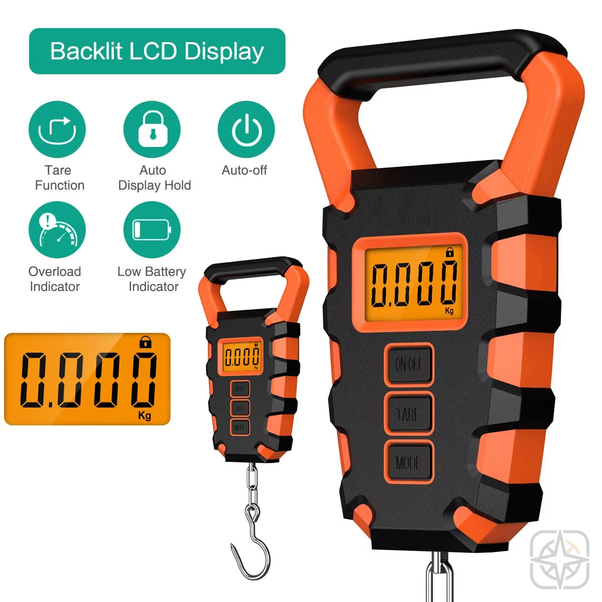 Heavy-Duty Digital Hanging Scale — 110lb Fishing & Luggage