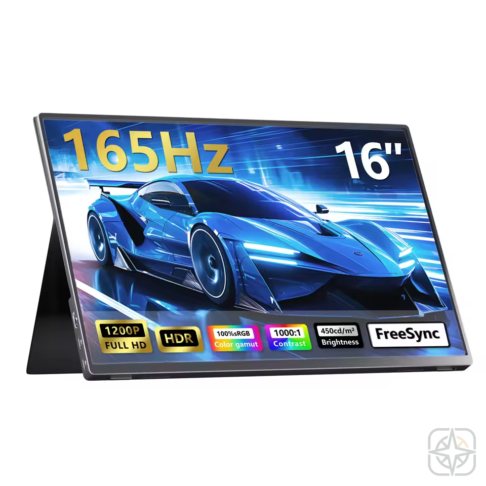 16" 165Hz Portable Monitor — Ultra-Slim Full HD Travel Display with USB-C & HDMI